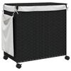 vidaXL Cesto Portabiancheria con Ruote Nero 60x35x60,5 cm Rattan