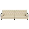 vidaXL Divano Letto con Braccioli Crema in Tessuto