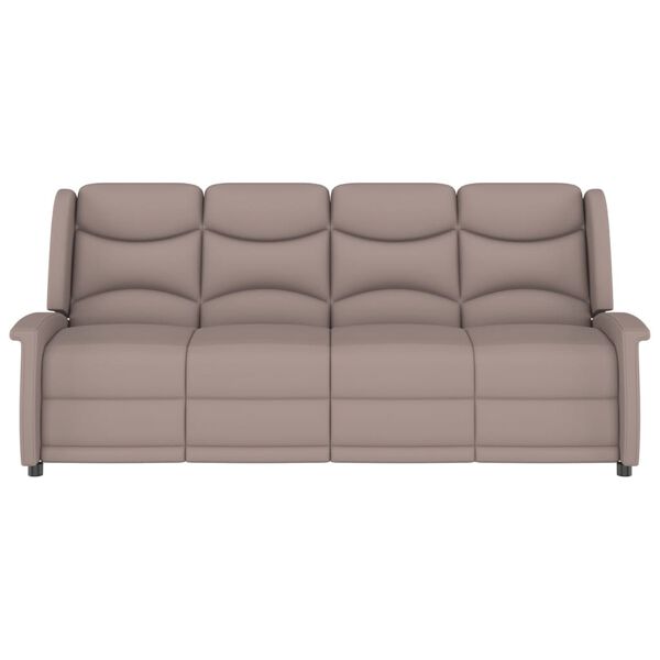 vidaXL Poltrona Massaggiante Reclinabile 4 Posti Tortora in Microfibra