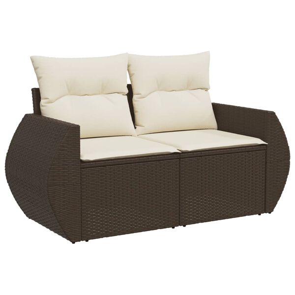 vidaXL Set Divano da Giardino 6 pz con Cuscini Marrone in Polyrattan