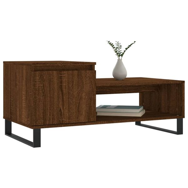 vidaXL Tavolino da Salotto Rovere Marrone100x50x45cm Legno Multistrato