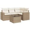 vidaXL Set Divano da Giardino 5 pz con Cuscini Beige in Polyrattan