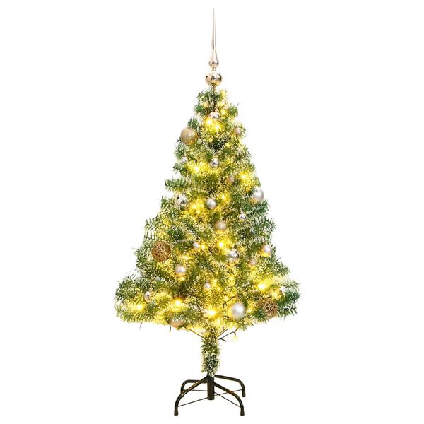 vidaXL Albero Natale Artificiale 150 LED Palline e Neve Fioccata 150cm