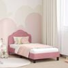 vidaXL Struttura letto bambini con testata Rosa 80 x 160 cm Velluto