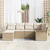 vidaXL Set Divano da Giardino con cuscino 6 pcs Beige polyrattan
