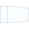 vidaXL Paraschizzi per Cucina 2 pz Trasparente 80x50cm Vetro Temperato