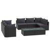vidaXL Set Divani da Giardino 9 pz con Cuscini in Polyrattan Nero
