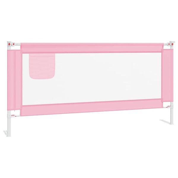 vidaXL Sponda Letto di Sicurezza per Bambini Rosa 190x25 cm Tessuto