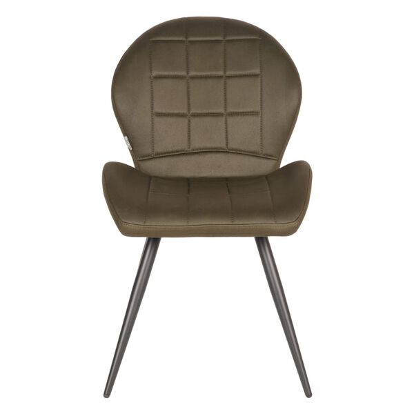 LABEL51 Sedie da Pranzo 2 pz Sil 51x64x87 cm Militare in Microfibra