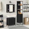 vidaXL Unit&agrave; da Bagno con lo scaffale 3 pcs Nero Legno multistrato
