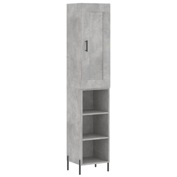 vidaXL Credenza Grigio Cemento 34,5x34x180 cm in Legno Multistrato