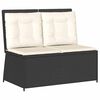 vidaXL Panca Reclinabile da Giardino con Cuscini Nera in Polyrattan