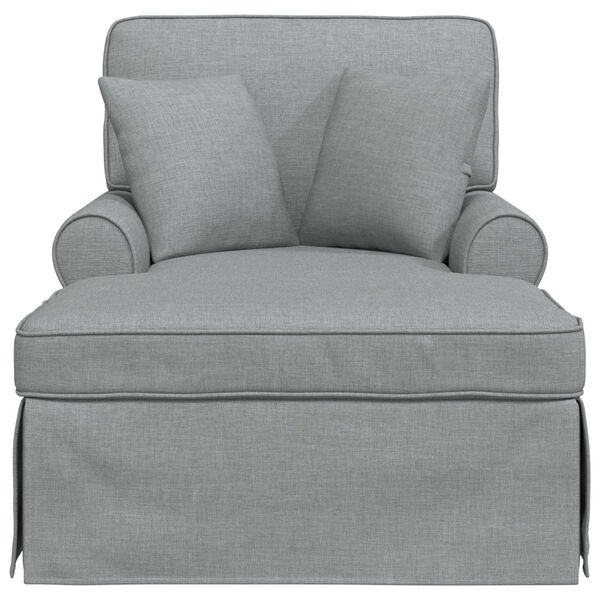 vidaXL Chaise Longe con Gonna Grigio chiaro 91 x 157 x 91 cm Tessuto