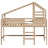 vidaXL Letto Soppalco con Scala e Tetto 90x200 cm Legno Massello Pino