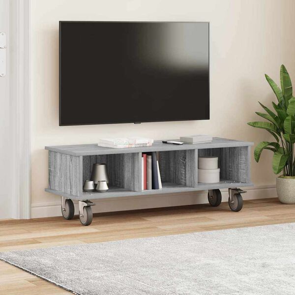 vidaXL Supporto TV Grigio Sonoma 100 x 35 x 35 cm Legno multistrato