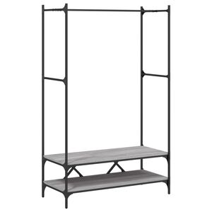 vidaXL Appendiabiti con Scaffali Grigio Sonoma in Legno Multistrato