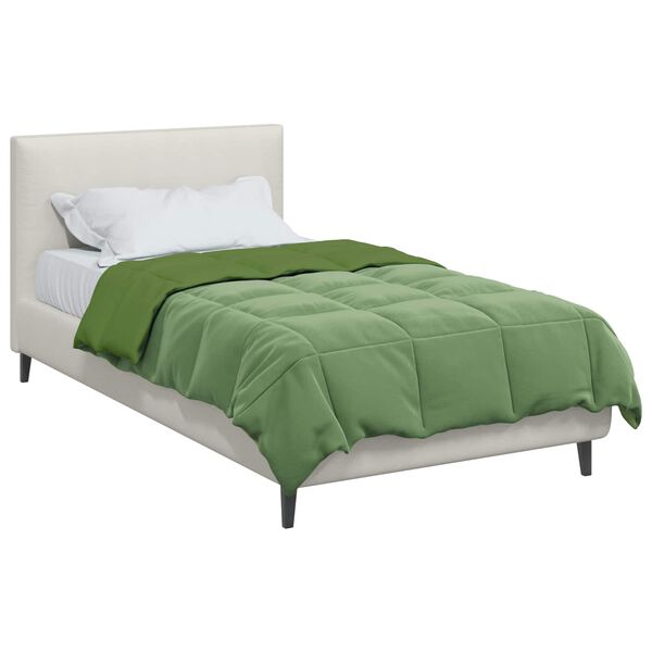 vidaXL Duvet Estivo Trapuntato Verde 155 x 200 cm Microfibra