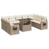 vidaXL Set Divano da Giardino 10 pz con Cuscini Beige in Polyrattan