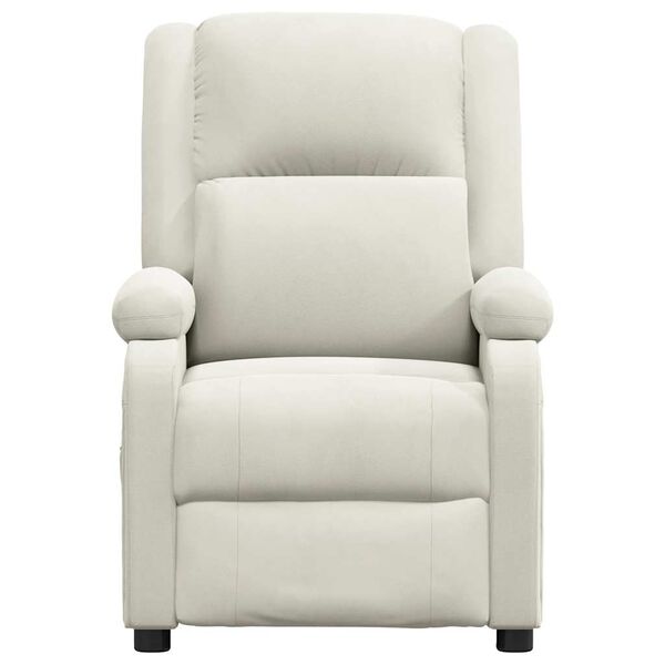 vidaXL Poltrona Massaggiante Elettrica Crema in Velluto