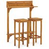 vidaXL Set da Bar da Balcone 3 pz in Massello Acacia