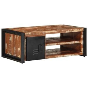vidaXL Tavolino Salotto Multicolore 90x50x36cm Legno Massello Recupero