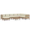 vidaxL Set Salotto Giardino 9pz con Cuscini Marrone Ambra Legno Pino