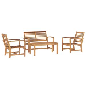 vidaXL Set Divano da Giardino 4 pcs Naturale Legno di teak solido