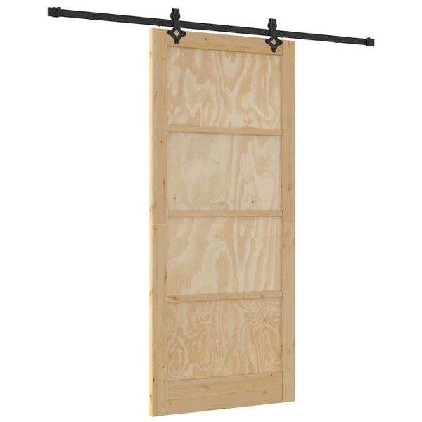 vidaXL Porta scorrevole ORKDAL Marrone 93 x 211 cm Pino massello