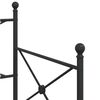 vidaXL Divano Letto Estraibile senza Materasso Nero 80x200 cm Acciaio