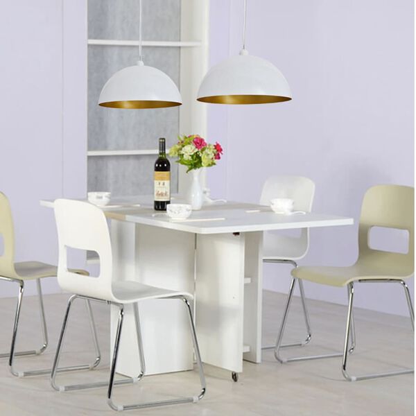 vidaXL Lampada a Sospensione 2pz Altezza Regolabile Semisferica Bianca