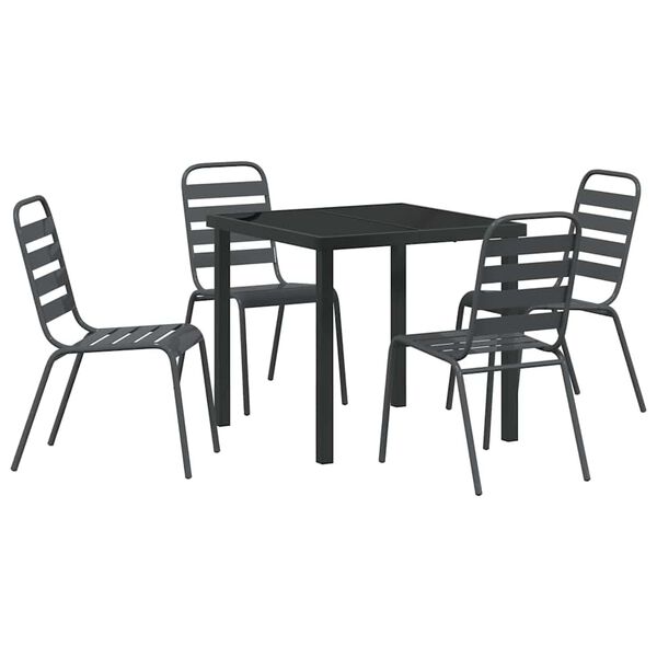 vidaXL Set da Pranzo per Giardino 5 pcs Antracite