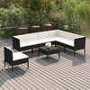 vidaXL Set Divani da Giardino 8 pz con Cuscini in Polyrattan Nero