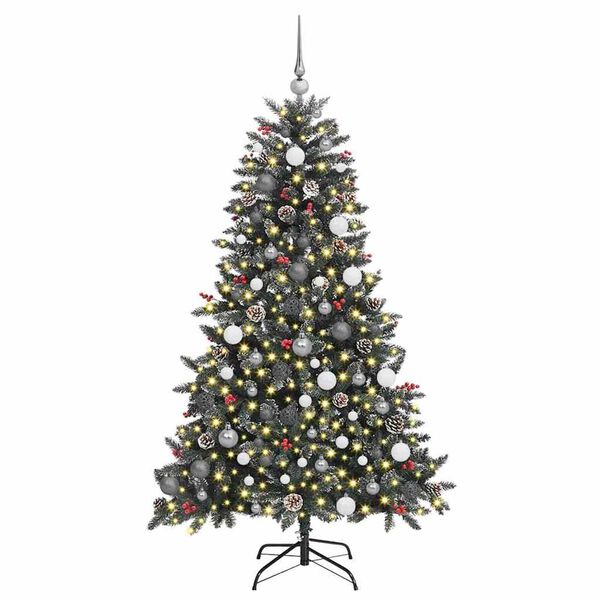 vidaXL Albero di Natale artificiale con 300 LED Verde 180 cm