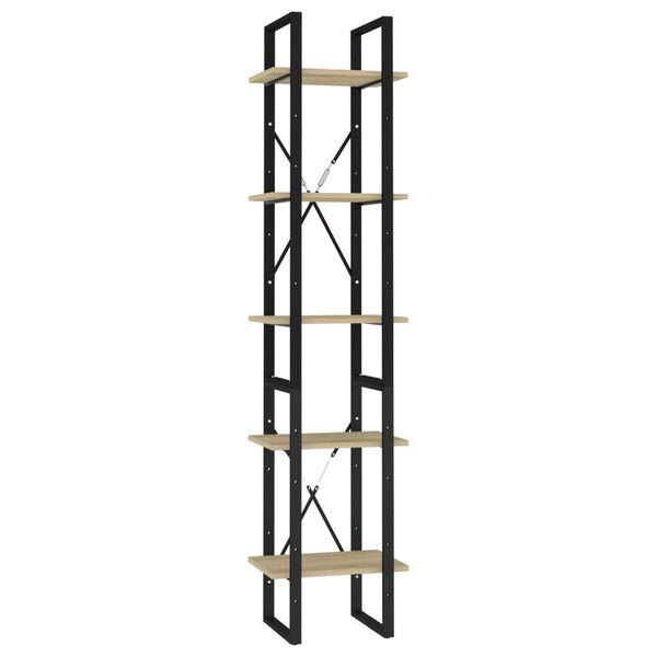 vidaXL Libreria a 5 Ripiani Sonoma 40x30x175 cm in Legno Multistrato