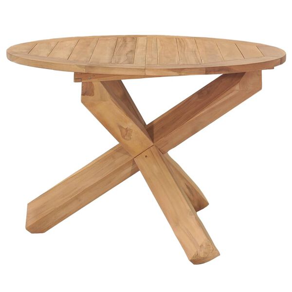 vidaXL Tavolo da Pranzo da Giardino &Oslash;110x75 cm in Massello di Teak