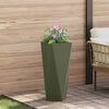 vidaXL Fioriera 2 pcs Verde oliva 30 x 30 x 75 cm Acciaio