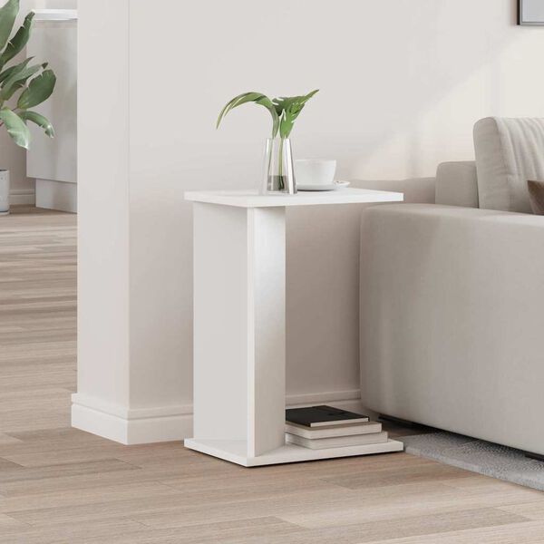 vidaXL Tavolino Bianco 35 x 25 x 50 cm Legno multistrato