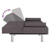 vidaXL Divano Letto con Portabicchieri in Similpelle Grigio