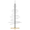 vidaXL Albero di Natale in Metallo con Base in Legno Nero 120 cm