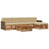 vidaXL Set di divani da esterno 6 pz Naturale e Beige