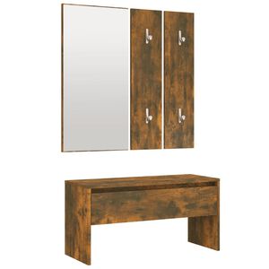 vidaXL Set di Mobili da Corridoio Rovere Fumo in Legno Multistrato