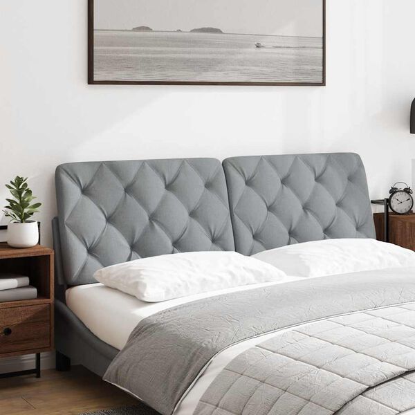 vidaXL Cuscino Testiera Grigio Chiaro 160 cm in Tessuto