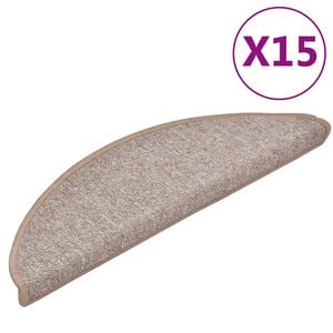 vidaXL Tappetini per scale 15 pz 56x17x3 cm Marrone chiaro