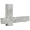 vidaXL Set di Mobili Porta TV 5 pz Grigio Cemento in Legno Multistrato