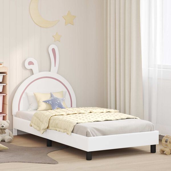 vidaXL Struttura letto bambini con testata Bianco 90 x 190 cm PU