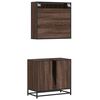 vidaXL Set Mobili da Bagno 2 pz Rovere Marrone in Legno Multistrato