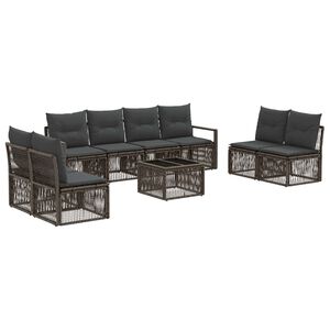 vidaXL Set Divano da Giardino 9 pz Grigio polyrattan