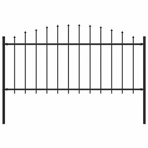 vidaXL Recinzione da Giardino Woerden con Punta a Lancia in Acciaio 170x125 cm Nero