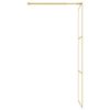 vidaXL Parete per Doccia Walk-in Vetro Trasparente ESG 80x195 cm Oro