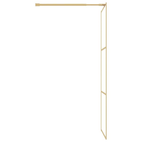 vidaXL Parete per Doccia Walk-in Vetro Trasparente ESG 80x195 cm Oro